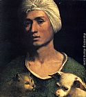 Dog Canvas Paintings - Portrait Of A Young Man With A Dog And A Cat